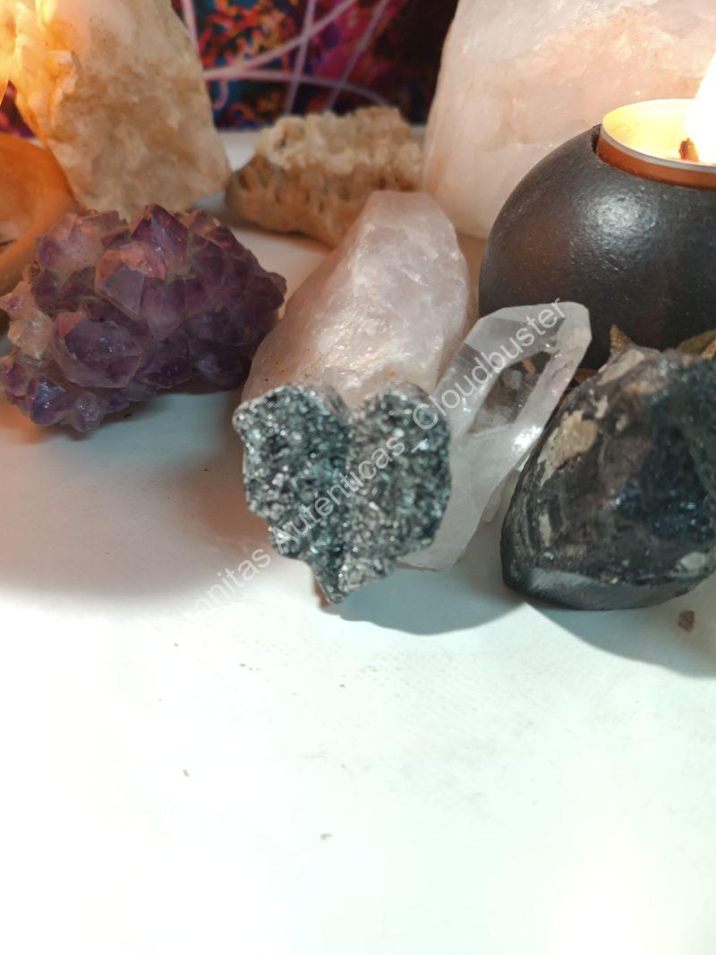 Orgonita Auténtica / Electronite Hoja Corazón decorativa - Imagen 3