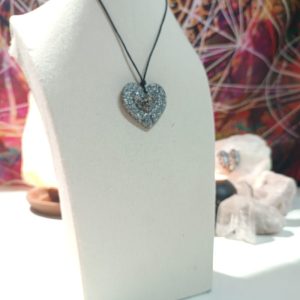 Orgonita Auténtica / Electronite Colgante Corazón con Angelito