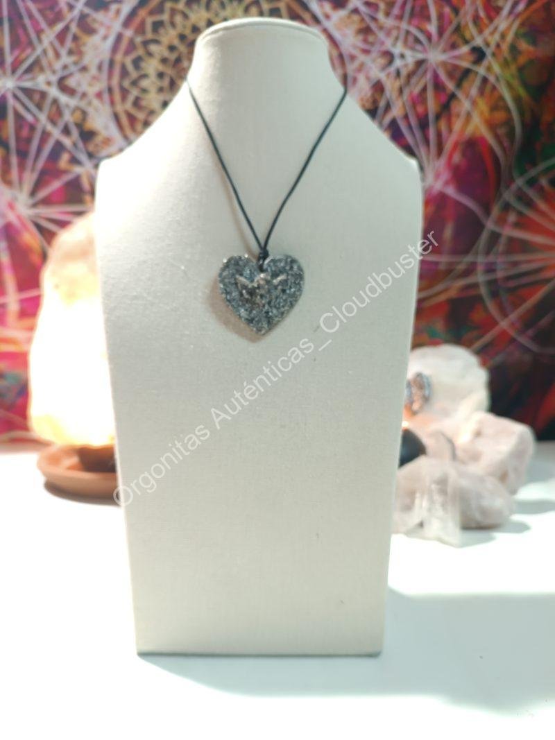 Orgonita Auténtica / Electronite Colgante Corazón con Angelito - Imagen 3