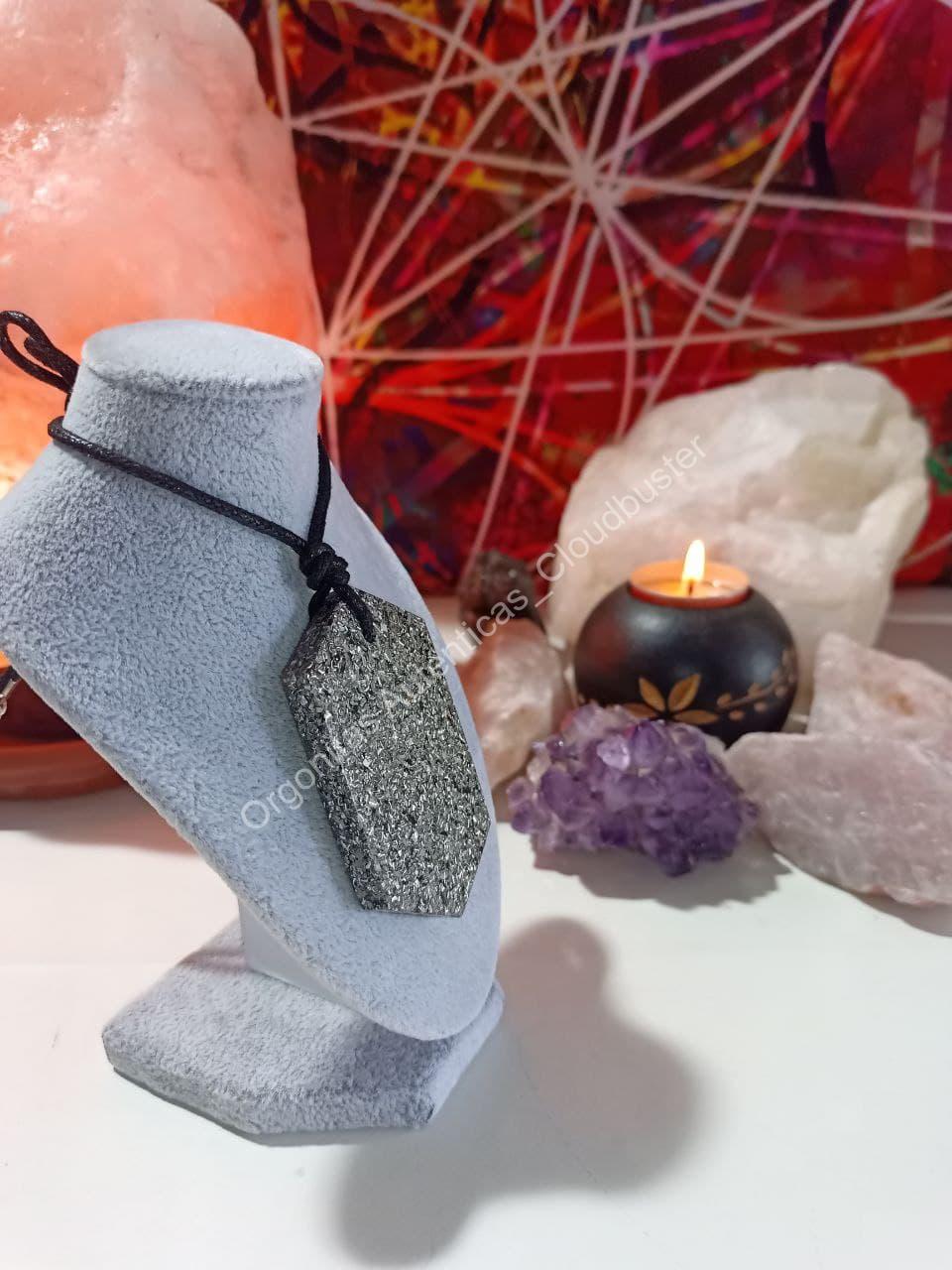 Orgonita Auténtica / Electronite Colgante Chapa Hexagonal. - Imagen 5