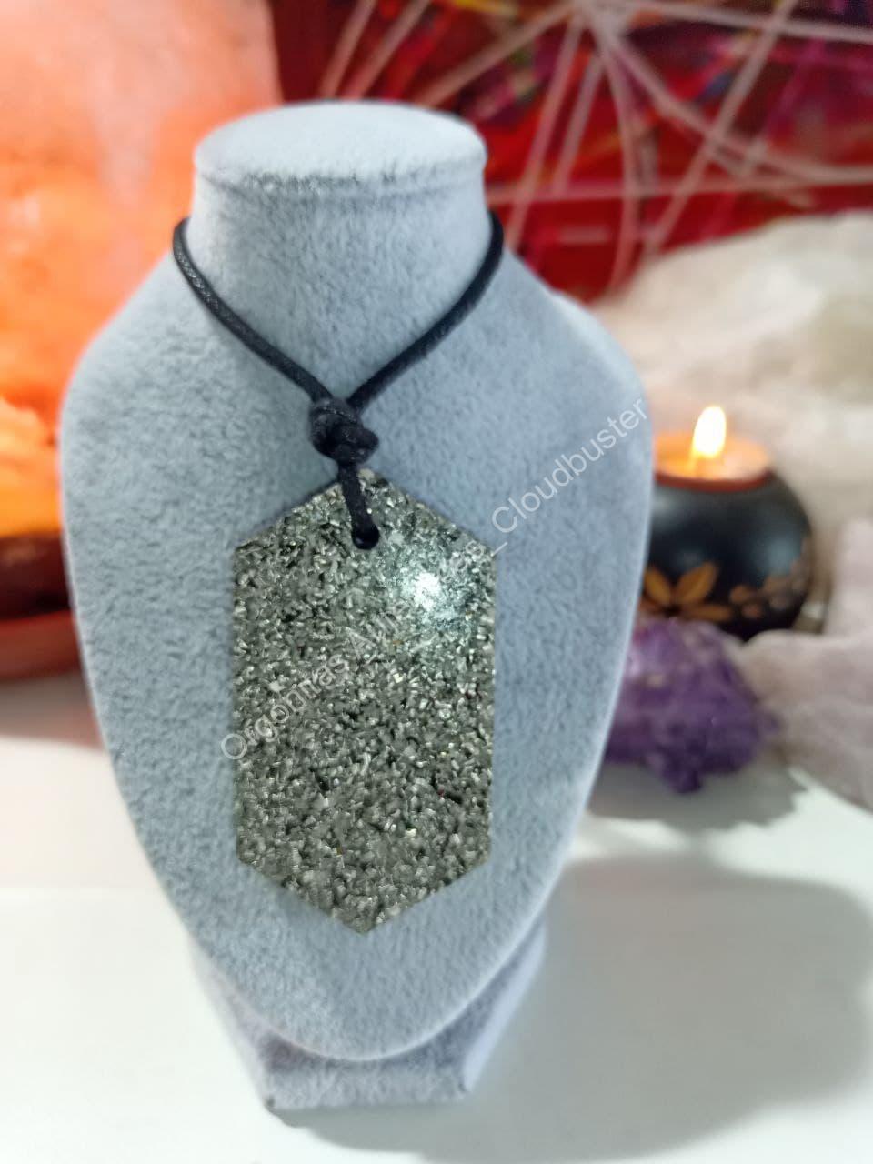 Orgonita Auténtica / Electronite Colgante Chapa Hexagonal. - Imagen 4