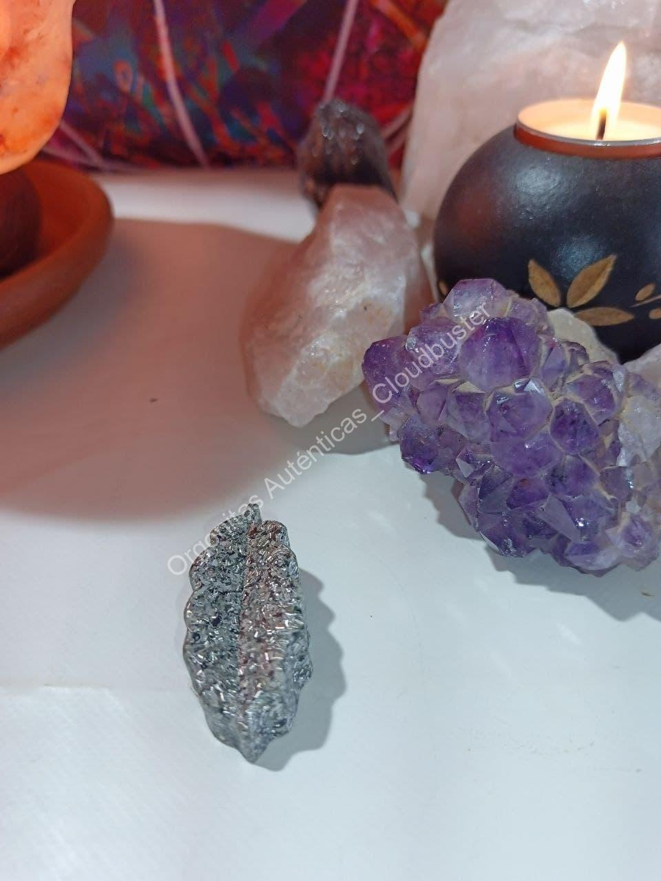 Orgonita Auténtica / Electronite Hoja Alargada decorativa con Picos - Imagen 2