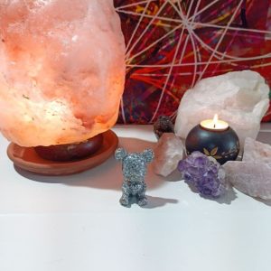 Orgonita Auténtica / Electronite Osito corazón decorativo.