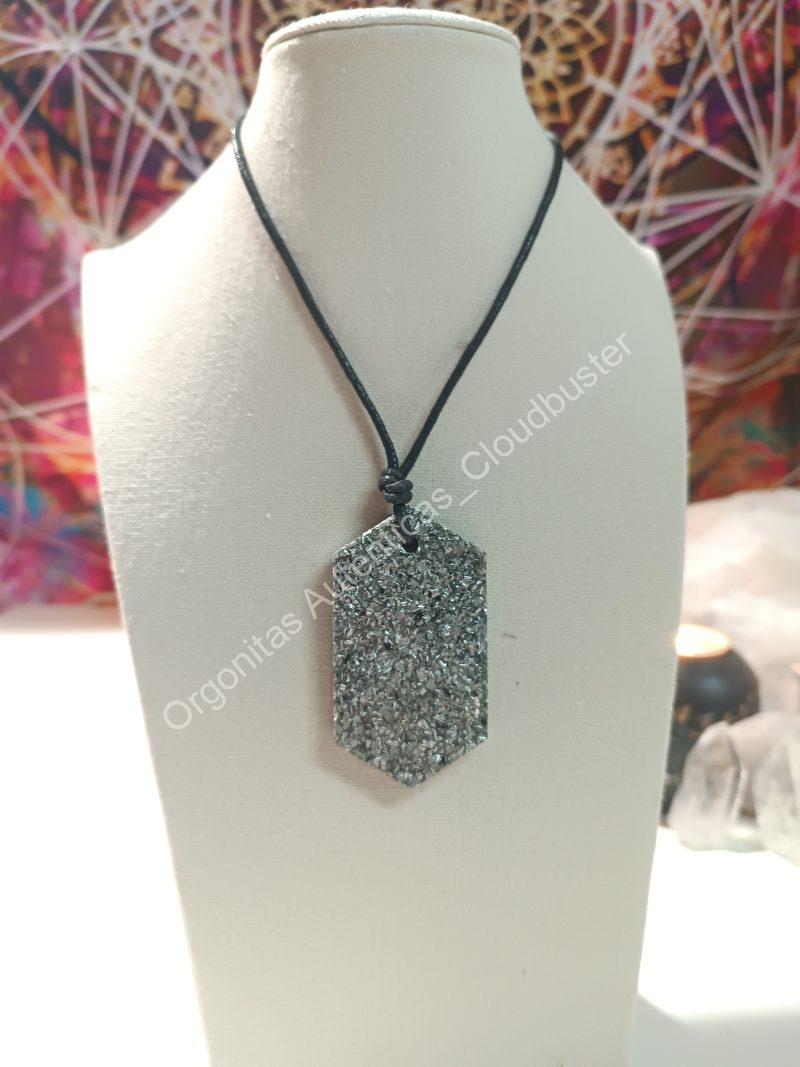 Orgonita Auténtica / Electronite Colgante Chapa Hexagonal.