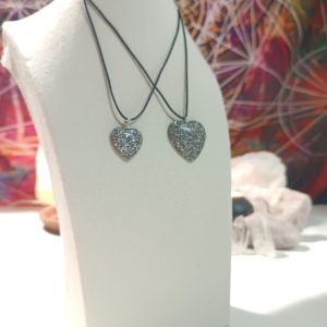 Orgonita Auténtica / Electronite Colgante Corazón. Grande y Pequeño.