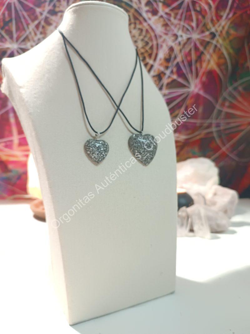 Orgonita Auténtica / Electronite Colgante Corazón. Grande y Pequeño. - Imagen 2