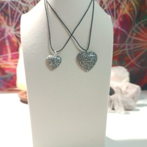 Orgonita Auténtica / Electronite Colgante Corazón. Grande y Pequeño.
