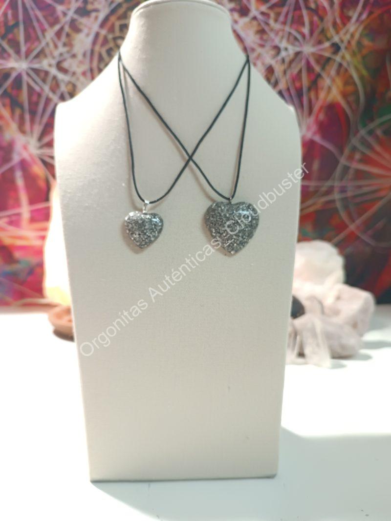 Orgonita Auténtica / Electronite Colgante Corazón. Grande y Pequeño.