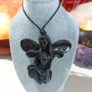 Colgante Orgonita Auténtica Magnetita Hada 2 Alas
