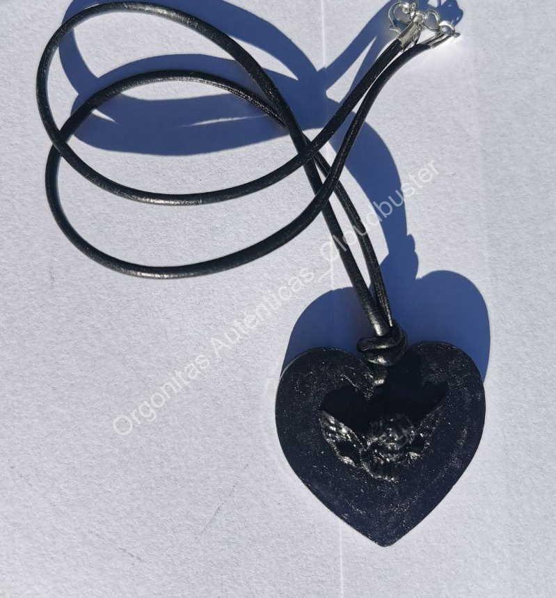 Colgante Corazón Ángel Orgonita Auténtica MAGNETITA - Imagen 5