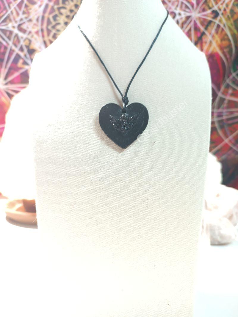 Colgante Corazón Ángel Orgonita Auténtica MAGNETITA - Imagen 3