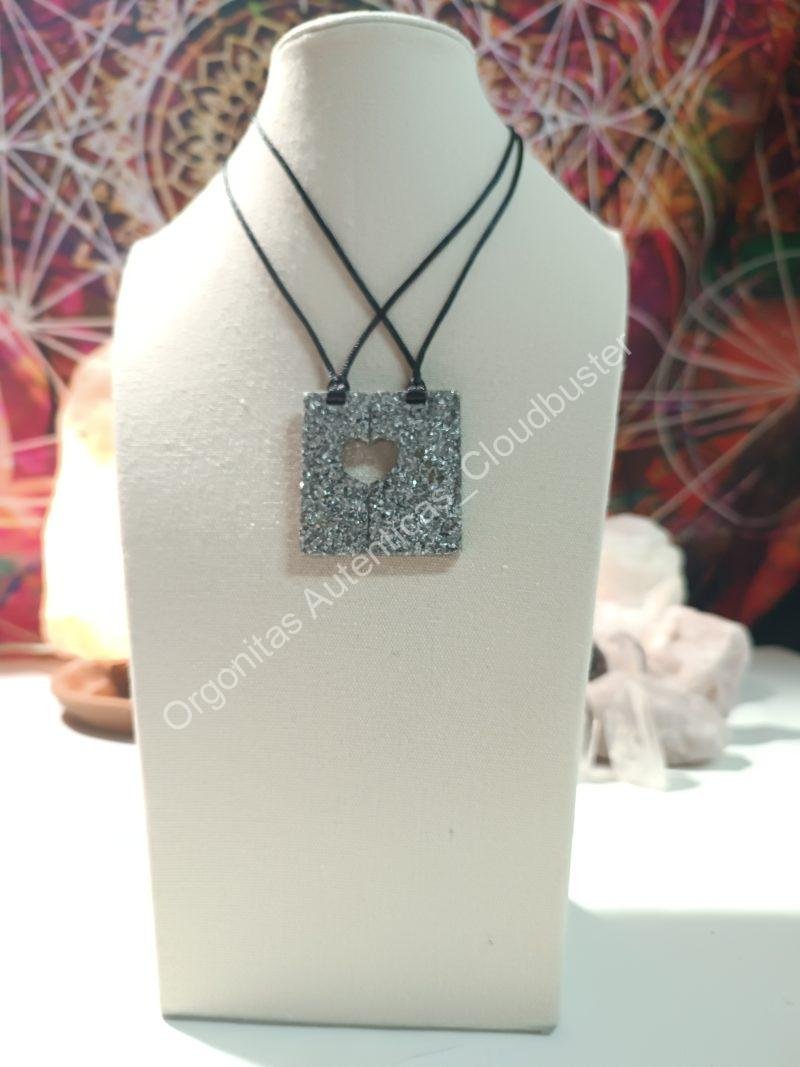 Orgonita Auténtica / Electronite colgante corazón divisible - Imagen 5