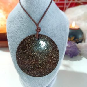 Orgonita Auténtica VIRUTA PEQUEÑA DE HIERRO colgante Círculo Super Grande