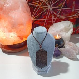 Orgonita Auténtica VIRUTA PEQUEÑA DE HIERRO colgante Chapa Hexagonal