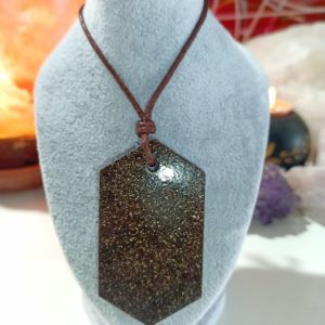 Orgonita Auténtica VIRUTA PEQUEÑA DE HIERRO colgante Chapa Hexagonal