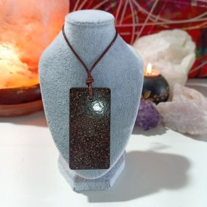 Orgonita Auténtica VIRUTA PEQUEÑA DE HIERRO colgante Chapa Rectangular