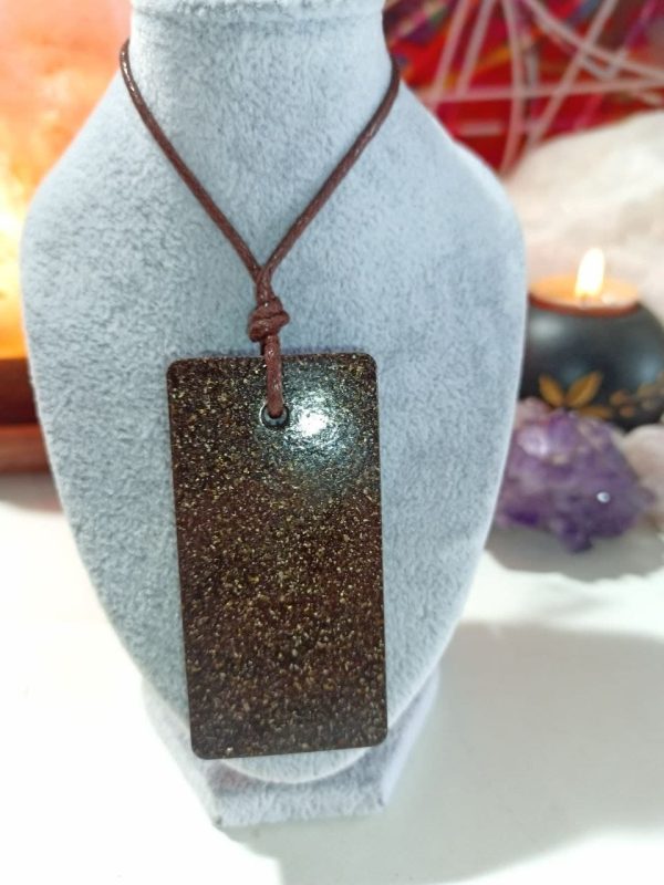 Orgonita Auténtica VIRUTA PEQUEÑA DE HIERRO colgante Chapa Rectangular - Imagen 2