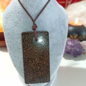 Orgonita Auténtica VIRUTA PEQUEÑA DE HIERRO colgante Chapa Rectangular