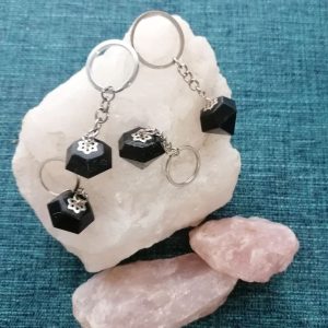 Orgonita Auténtica LLAVERO DE MAGNETITA formato DIAMANTE