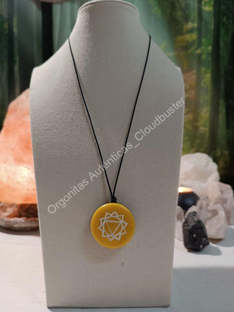 Orgonita Auténtica / Electronite Colgante o llavero Plexo Solar formato Semicírculo