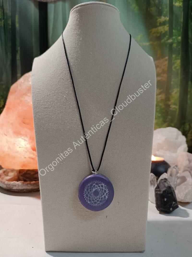 Orgonita Auténtica / Electronite Colgante o llavero Chakra Corona formato Semicirculo