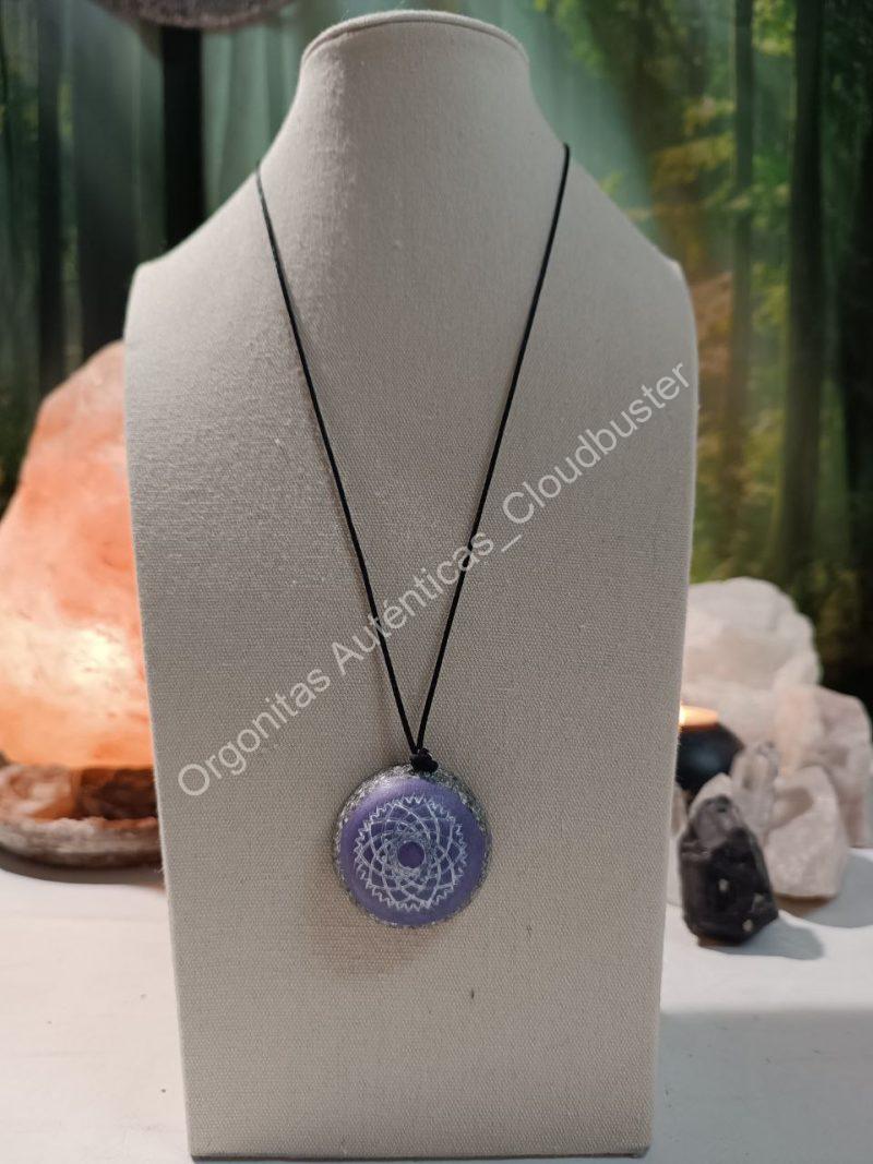 Orgonita Auténtica / Electronite Colgante o llavero Chakra Corona formato Semiesfera