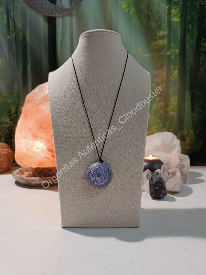 Orgonita Auténtica / Electronite Colgante o llavero Chakra Corona formato Semiesfera - Imagen 4