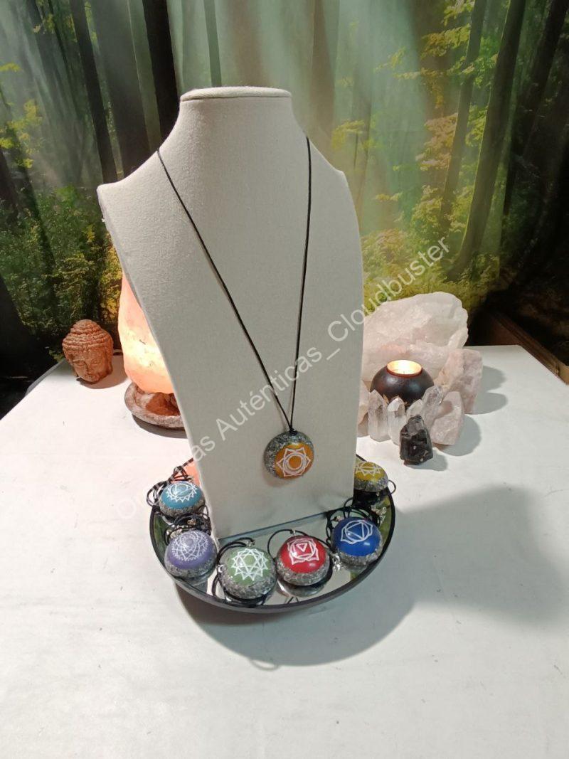 Orgonita Auténtica / Electronite Colgante o llavero Chakra Sacro formato Semiesfera - Imagen 4