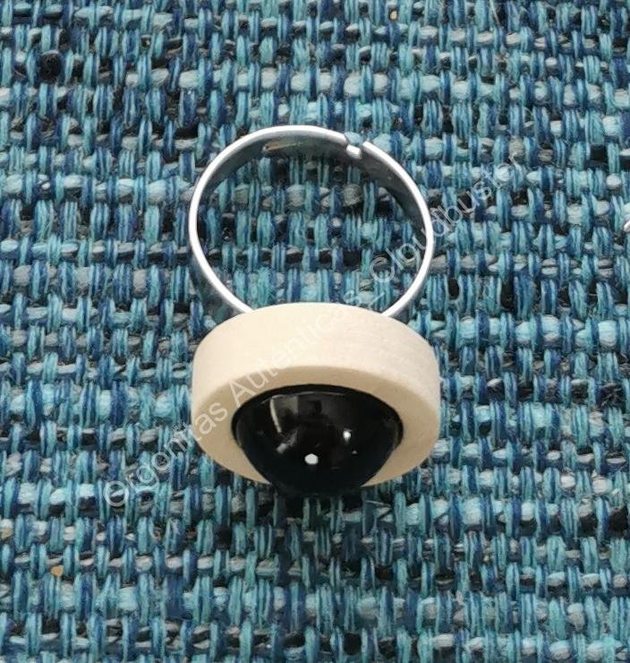 Anillo de Shungita y madera 2 colores - Imagen 2