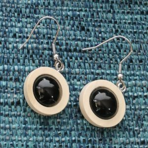 Pendientes de Shungita y madera 2 colores