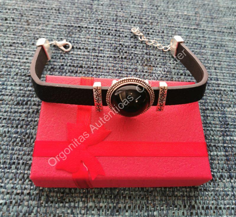 Pulsera de Shungita formato Redonda color Negra. - Imagen 2