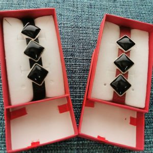 Pulsera de Shungita formato Rombos 2 Colores