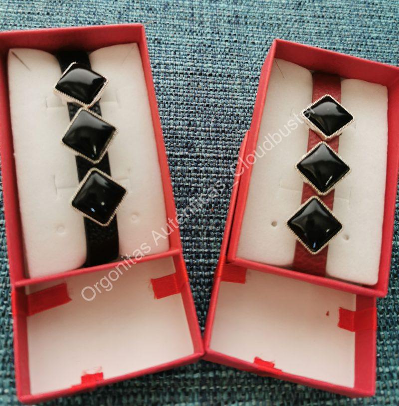 Pulsera de Shungita formato Rombos 2 Colores