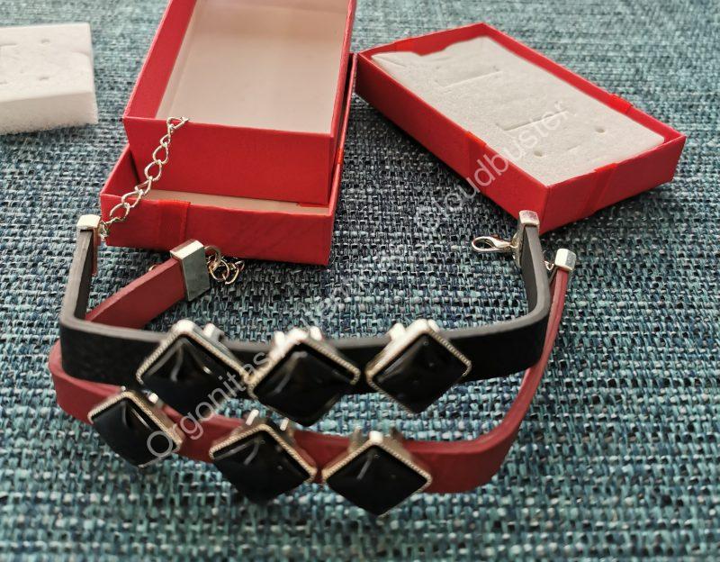 Pulsera de Shungita formato Rombos 2 Colores - Imagen 2