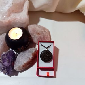 Orgonita Auténtica VIRUTA PEQUEÑA DE HIERRO colgante Dodecágono