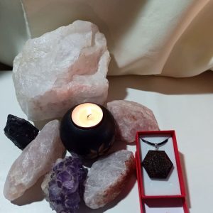 Orgonita Auténtica VIRUTA PEQUEÑA DE HIERRO colgante Hexágono