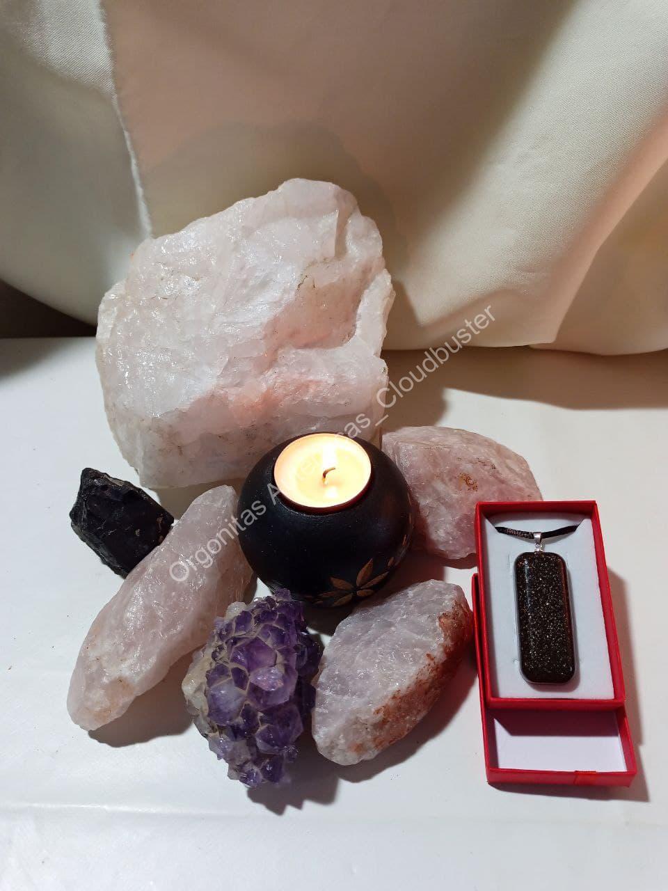 Orgonita Auténtica VIRUTA PEQUEÑA DE HIERRO colgante Rectángulo Grande - Imagen 4