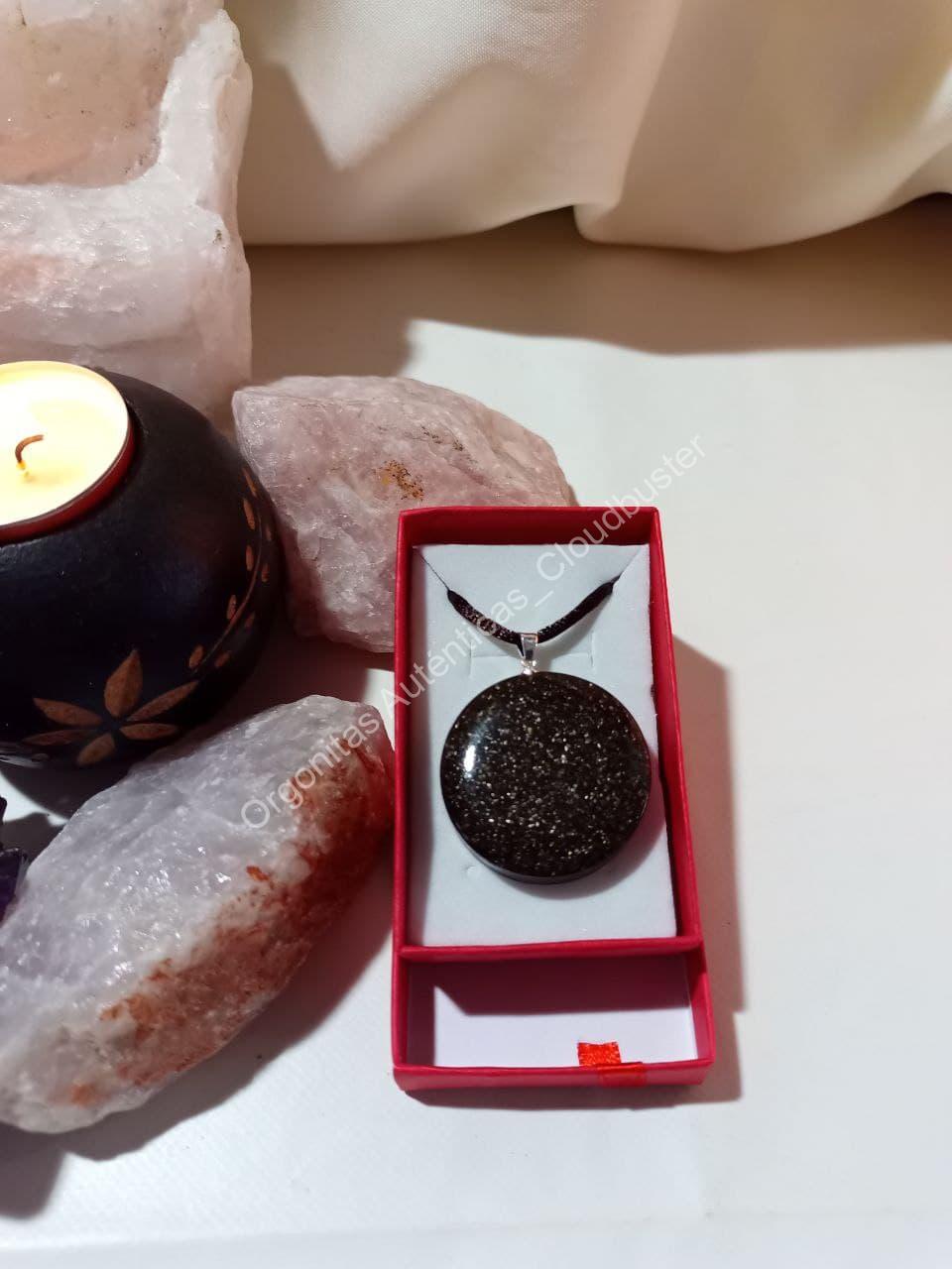 Orgonita Auténtica VIRUTA PEQUEÑA DE HIERRO colgante Círculo - Imagen 4