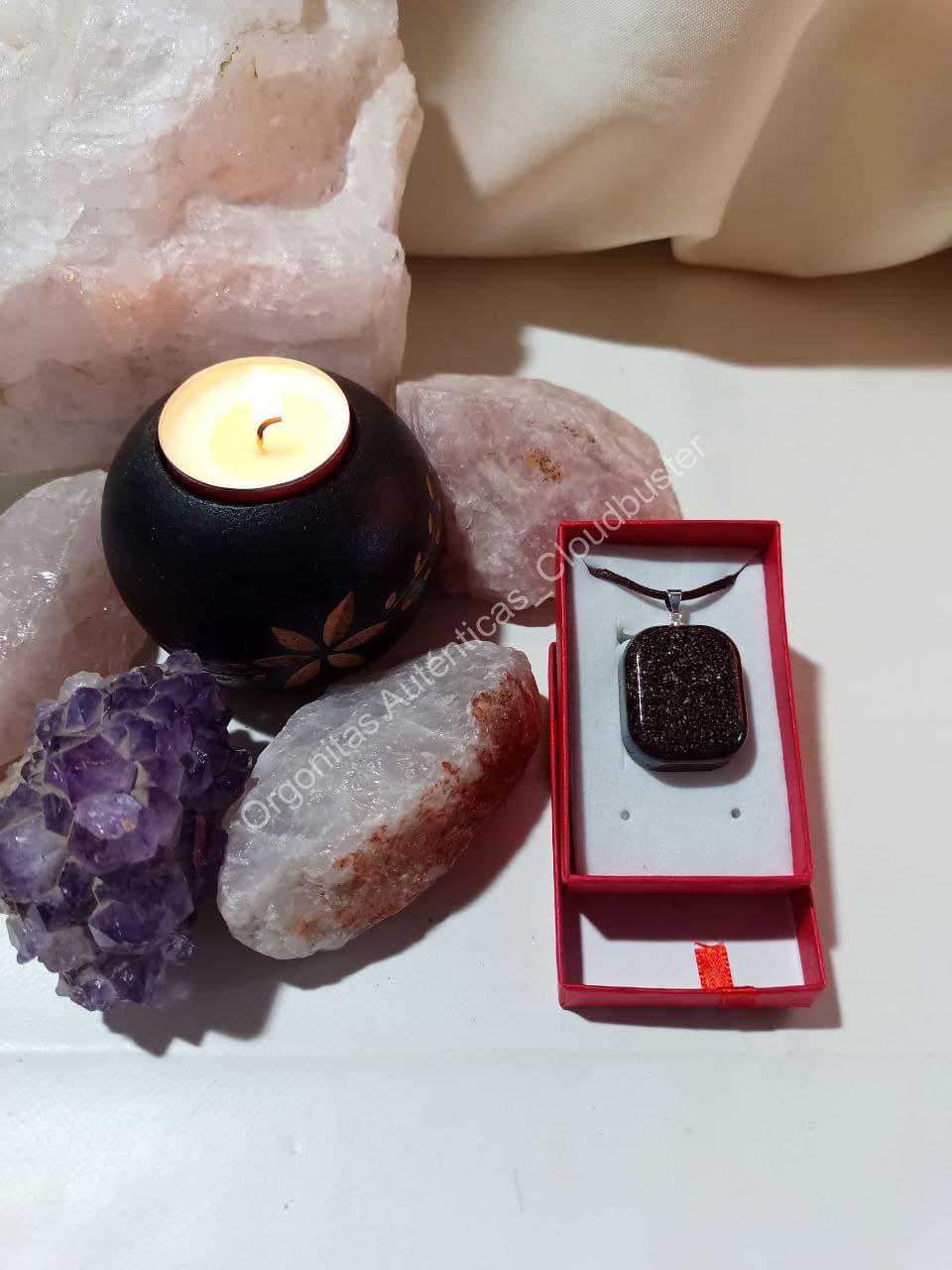 Orgonita Auténtica VIRUTA PEQUEÑA DE HIERRO colgante Cuadrado - Imagen 4