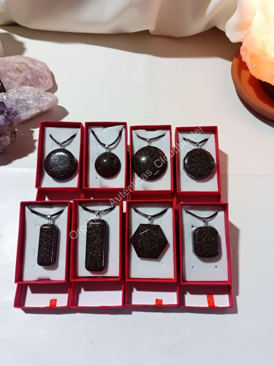 Orgonita Auténtica VIRUTA PEQUEÑA DE HIERRO colgante Hexágono - Imagen 5