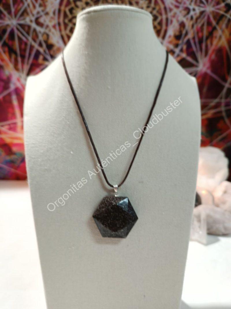 Orgonita Auténtica VIRUTA PEQUEÑA DE HIERRO colgante Hexágono