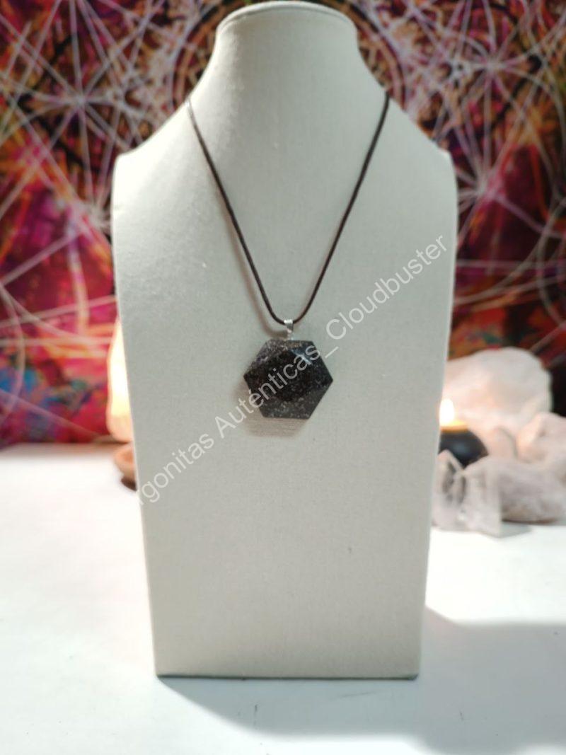 Orgonita Auténtica VIRUTA PEQUEÑA DE HIERRO colgante Hexágono - Imagen 2