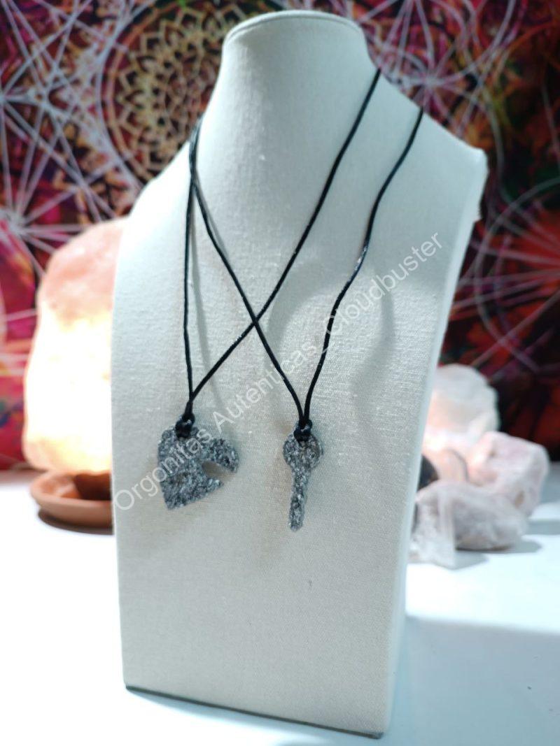 Orgonita Auténtica / Electronite Colgante corazón y llave - Imagen 4