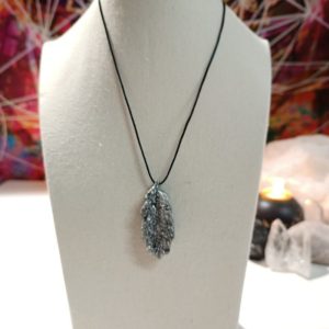 Orgonita Auténtica / Electronite Colgante Hoja Alargada con Picos