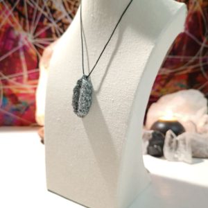 Orgonita Auténtica / Electronite Colgante Hoja Alargada con Picos