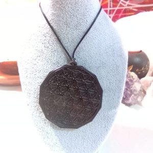 Orgonita Auténtica Flor de la Vida Magnetita Colgante