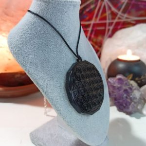 Orgonita Auténtica Flor de la Vida Magnetita Colgante
