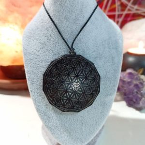 Orgonita Auténtica Flor de la Vida Magnetita Colgante