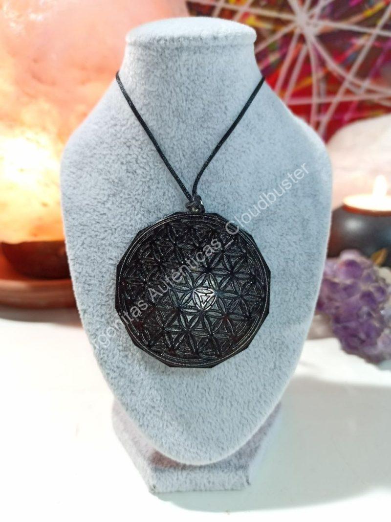 Orgonita Auténtica Flor de la Vida Magnetita Colgante