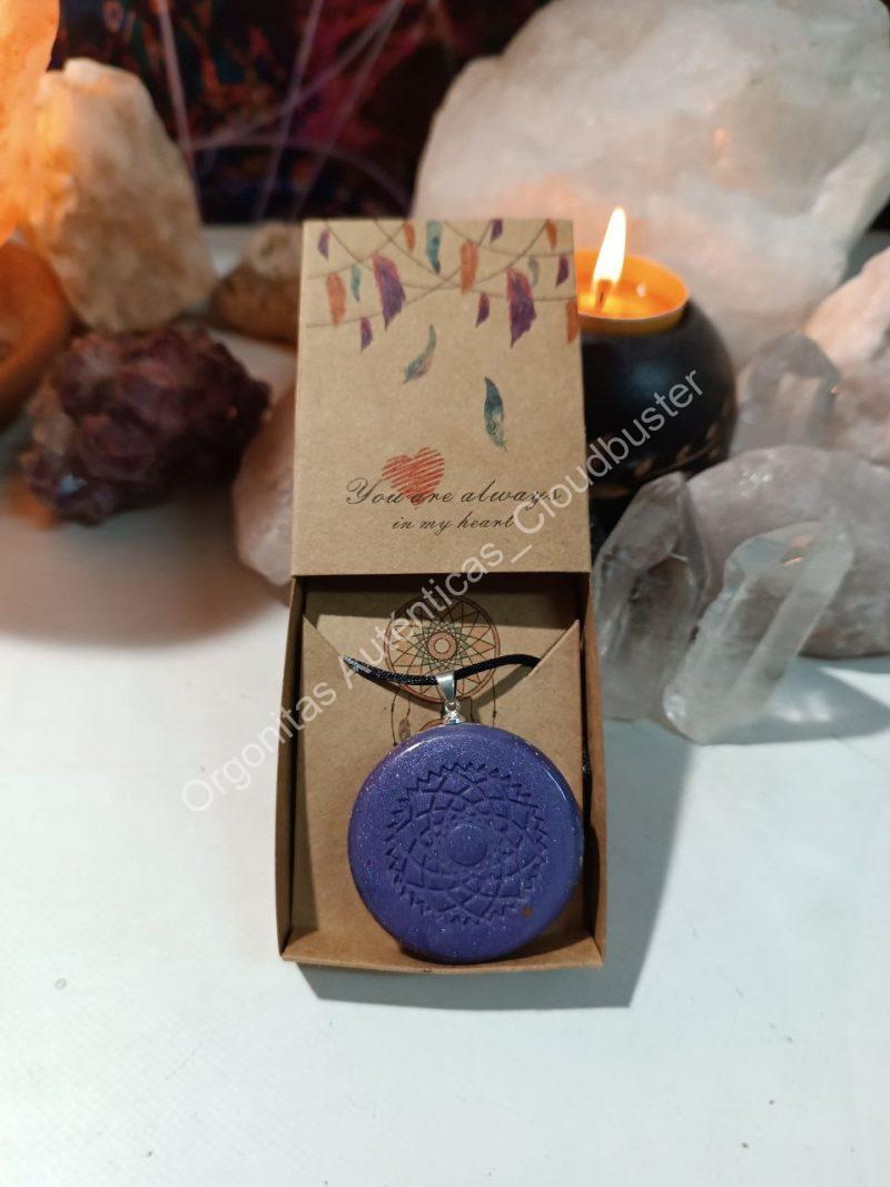 Orgonita Auténtica / Electronite Colgante o llavero Chakra Corona formato Semicirculo - Imagen 6